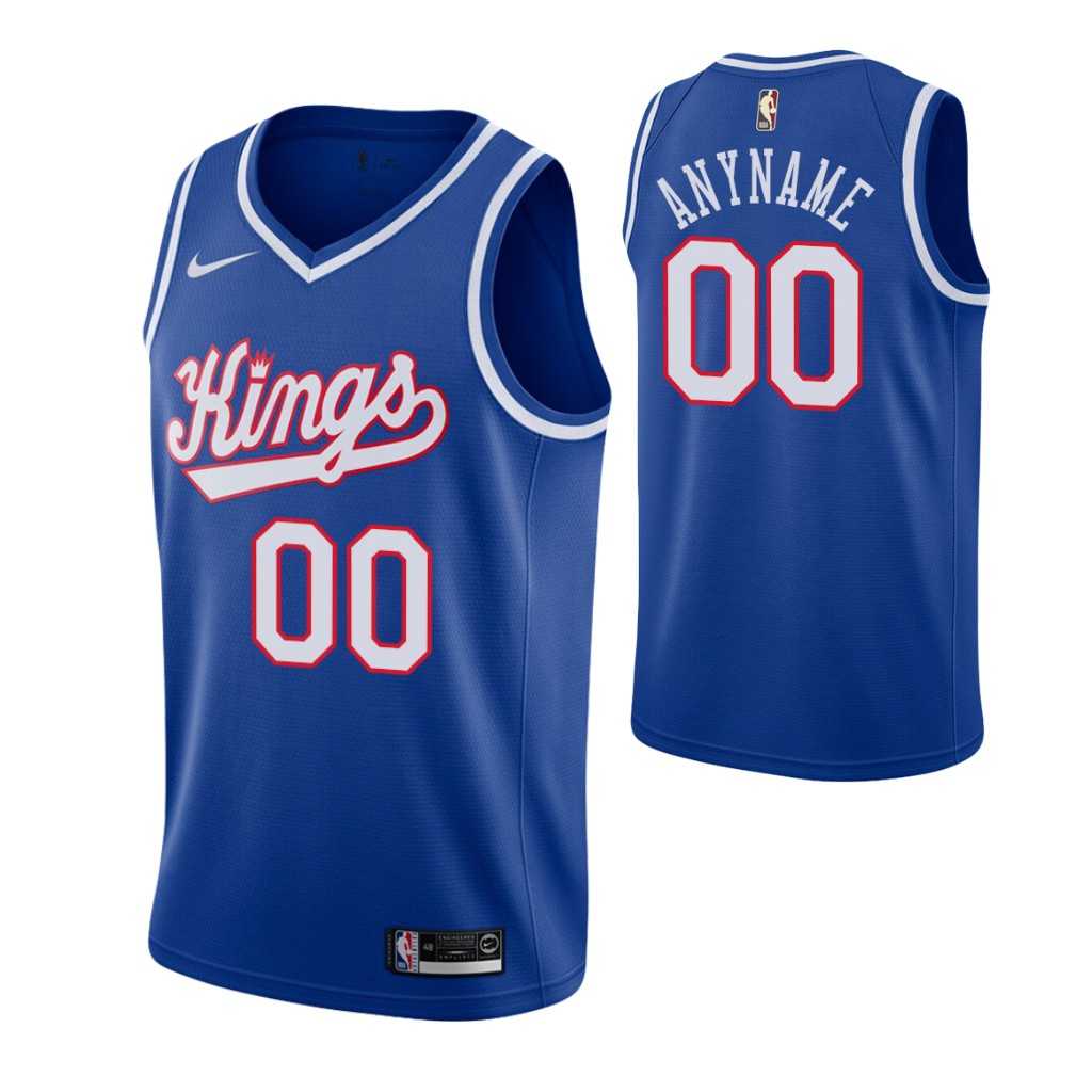 Men & Youth Customized Sacramento Kings Blue 2019-20 Hardwood Classics Jersey->customized nba jersey->Custom Jersey